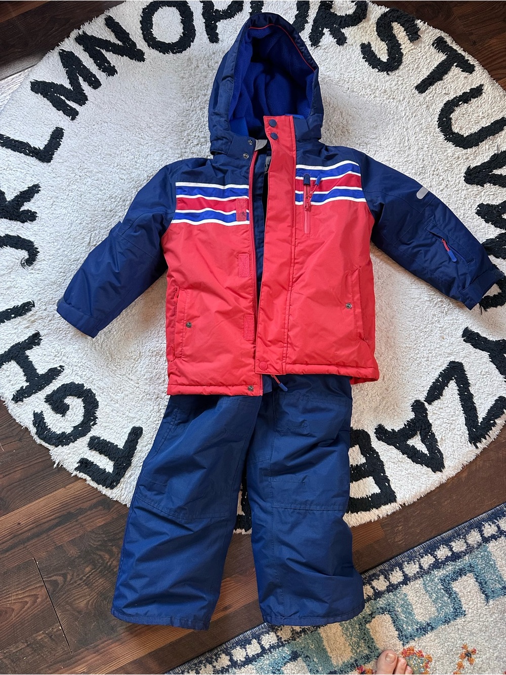 Boden Red and Navy Kids Matching Snow Set